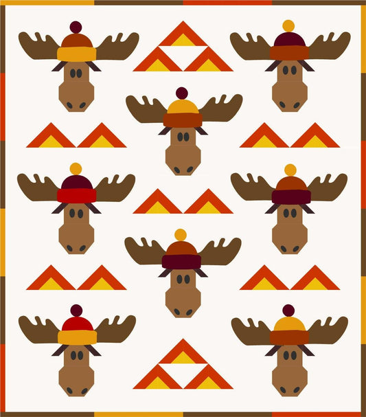 Cotton Street Commons Chocolate Moose Quilt Pattern Finished Size 70"x80"