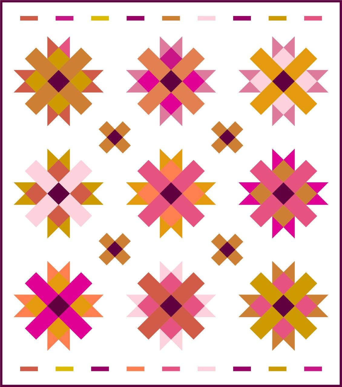 DIGITAL DOWNLOAD Cotton Street Commons Cabury Cream Quilt Pattern Finished Size 75"x85"