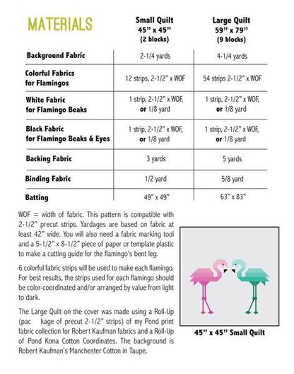 Elizabeth Hartman Florence Flamingo Pattern - 2 Size Variations Per Pattern