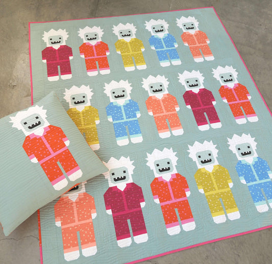 Elizabeth Hartman Yetis in Pajamas Quilt Pattern EH-081 - 3 Size Variations Per Pattern