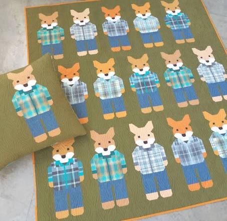 Elizabeth Hartman Foxes in Flannels Quilt Pattern EH-080 - 4 Size Variations Per Pattern