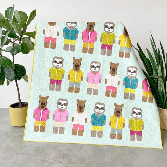 Elizabeth Hartman Capybara & Sloth Quilt Pattern EH-079 - 3 Size Variations Per Pattern