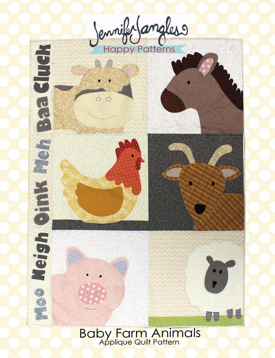 Jennifer Heynen Creative Co Farm Animal Friends Applique Quilt Pattern PT-5661 Finished Size: 36"x48"