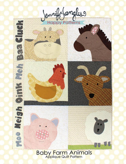 Jennifer Heynen Creative Co Farm Animal Friends Applique Quilt Pattern PT-5661 Finished Size: 36"x48"