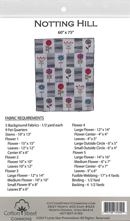 Cotton Street Commons Notting Hill Quilt Pattern Finished Size: 60”x75”