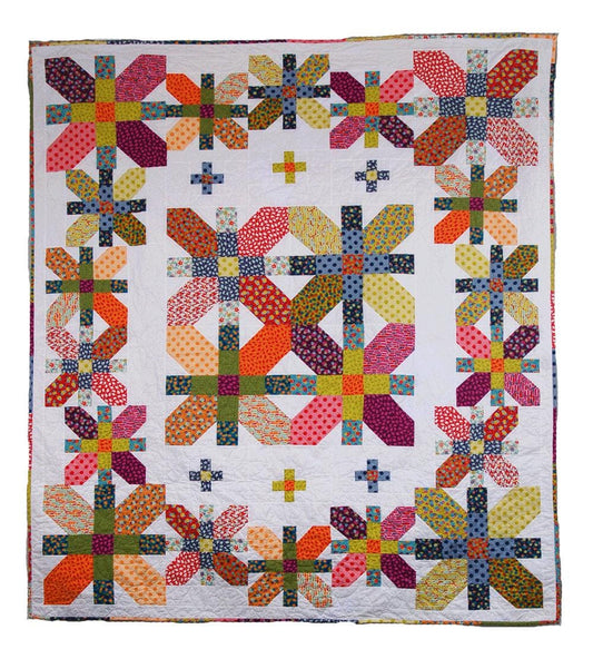 DIGITAL DOWNLOAD Cotton Street Commons Coventry Garden Quilt Pattern Finished Size: 76"x88"