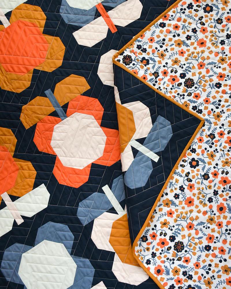 Pen + Paper Patterns Folk Blooms Quilt Pattern Finished Size: 56.5”x69” (Optional Fineline Glue Tip Sets)