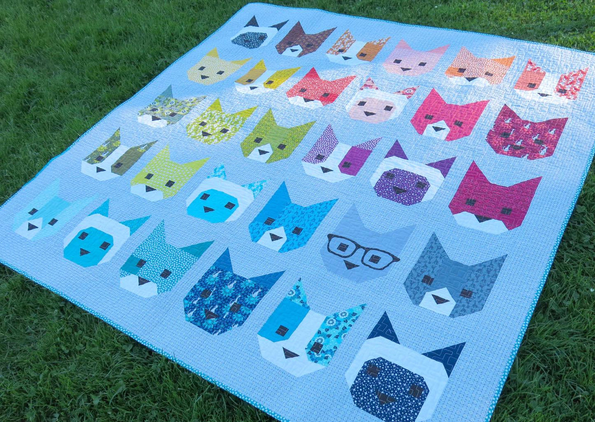 Elizabeth Hartman The Kittens Pattern Finished Size: 66”x66”