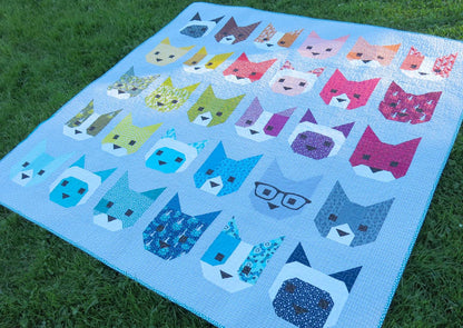 Elizabeth Hartman The Kittens Pattern Finished Size: 66”x66”