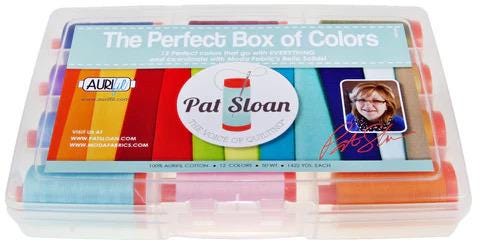 Aurifil Pat Sloan Perfect Box of Colors 12 Large Spool Thread Set 50WT (Large Spool 1422YDS) Authentic Premium 100% Cotton Thread
