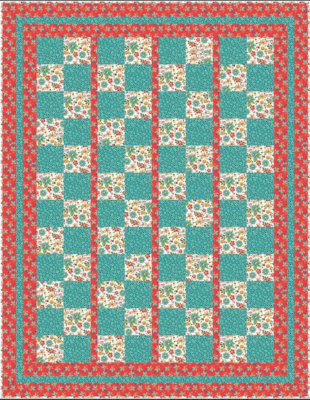 Fabric Cafe Skip To My Lou Quilt Pattern Finished Size 45"x58"