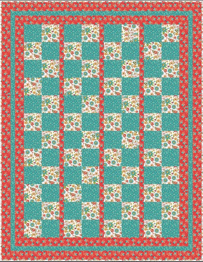 Fabric Cafe Skip To My Lou Quilt Pattern Finished Size 45"x58"