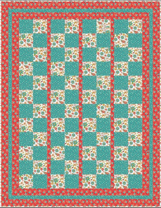 Fabric Cafe Skip To My Lou Quilt Pattern Finished Size 45"x58"