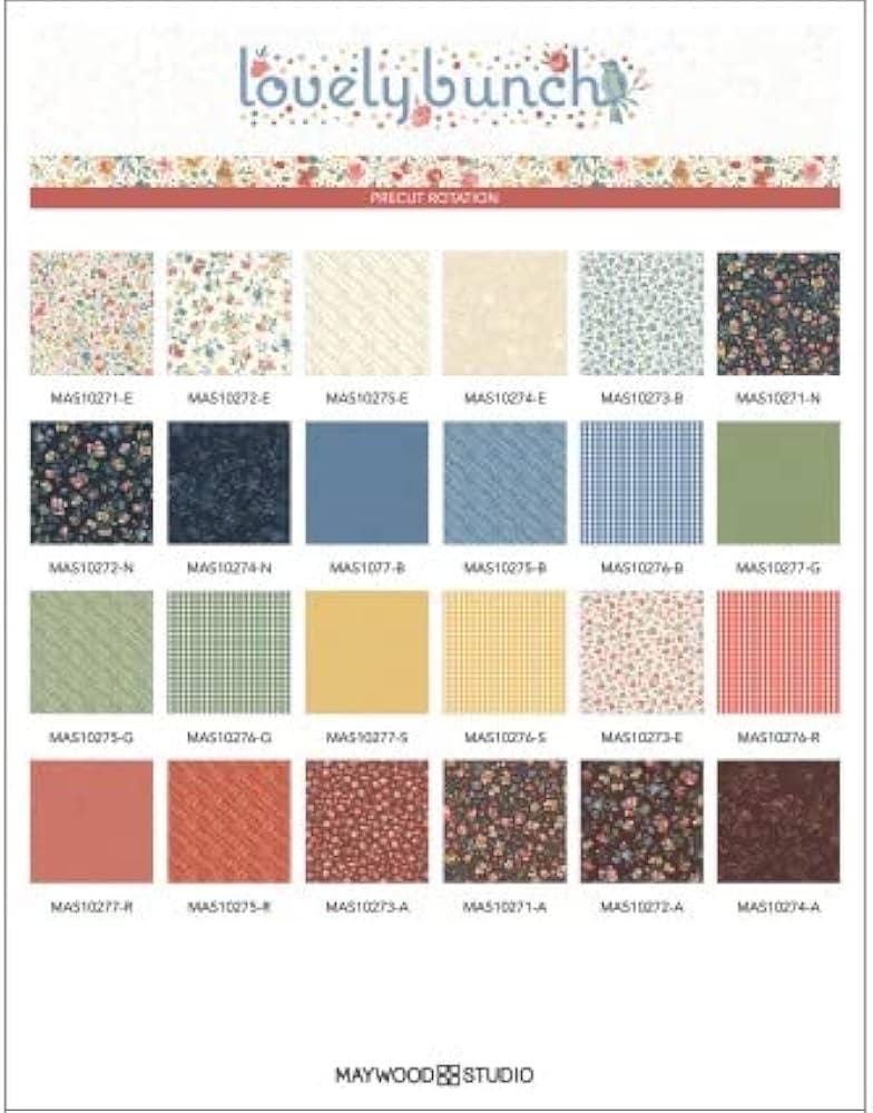 Maywood Studio Lovely Bunch Fabric Collection Lovely Bunch Quilt Kit Finished Size: 72"x72" Premium 100% Cotton Quilt Shop Quality Fabrics