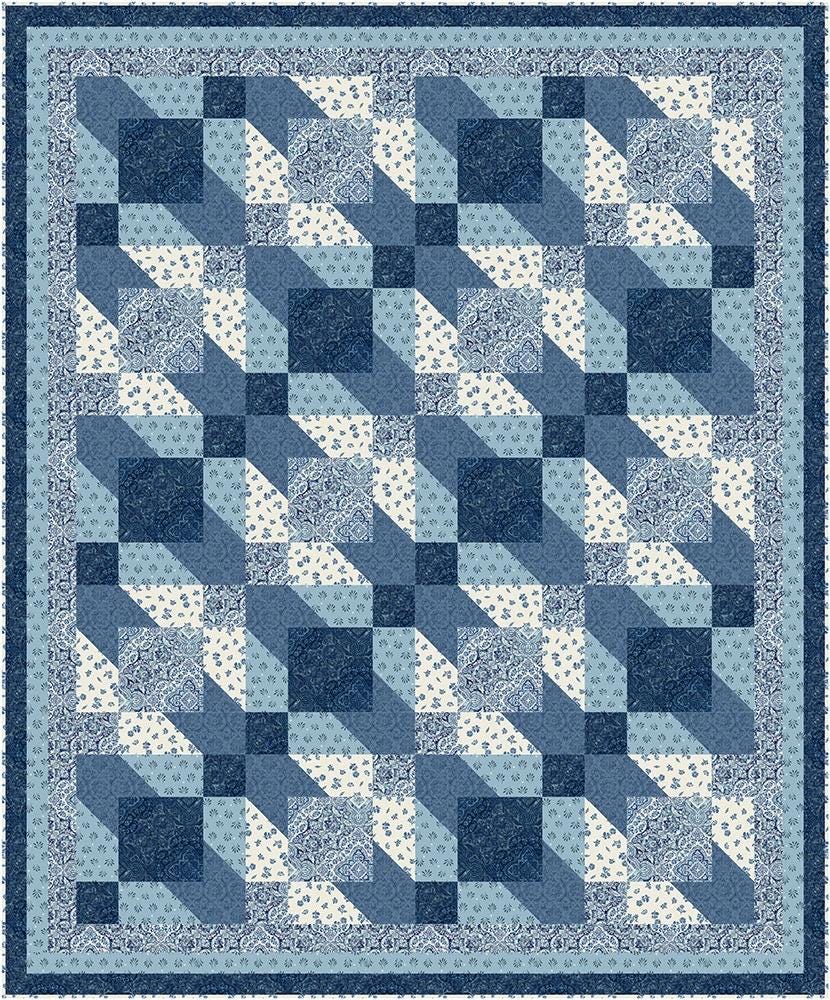 Fabric Cafe Spectrum Quilt Pattern - Uses Only 5 Yards of Fabric 092526 Finished Size 58"x70"