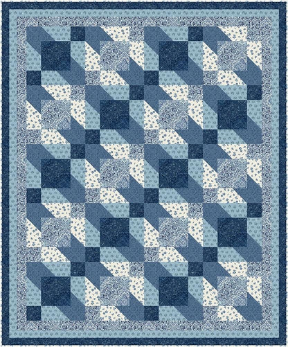 Fabric Cafe Spectrum Quilt Pattern - Uses Only 5 Yards of Fabric 092526 Finished Size 58"x70"