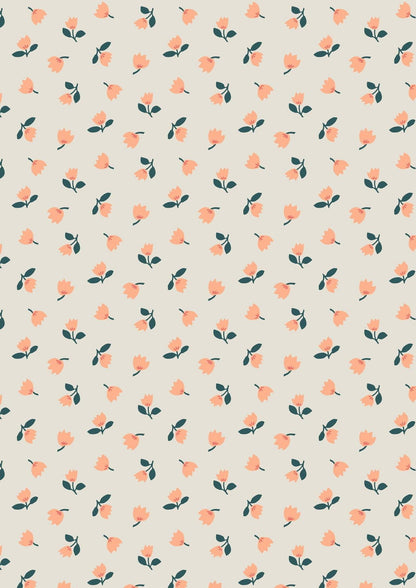 Lewis & Irene Folk Floral Fabric Collection Little Flowers on Cream Authentic Premium 100% Cotton Quilt Shop Quality Fabrics