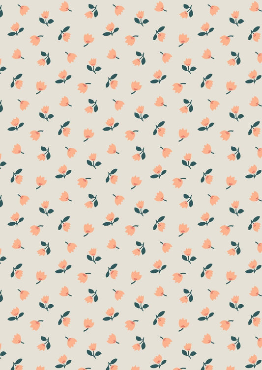 Lewis & Irene Folk Floral Fabric Collection Little Flowers on Cream Authentic Premium 100% Cotton Quilt Shop Quality Fabrics