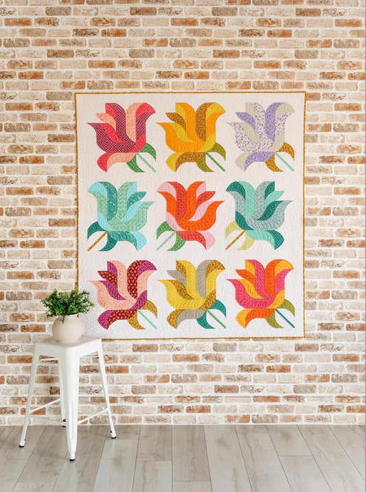 Sew Kind of Wonderful Rose Garden Quilt Pattern (SKW Rulers Sold Separately) Finished Size: 58"x63"