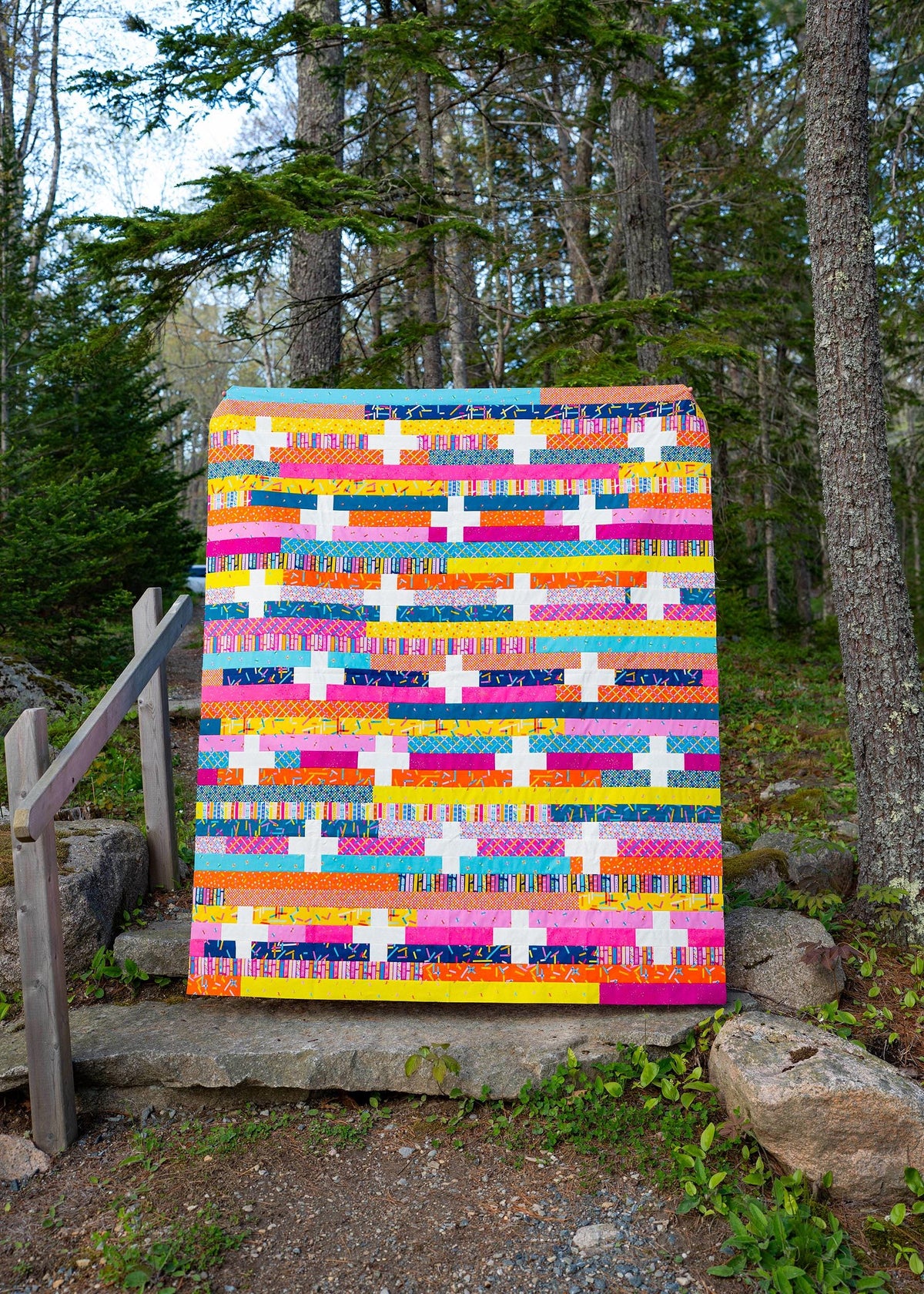 Modernly Morgan Jelly Plus Quilt Pattern Finished Size: 62"x74"