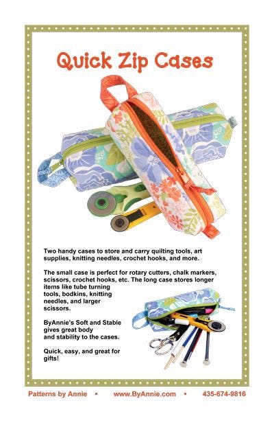ByAnnie Quick Zip Cases Pattern - 2 Size Variations Per Pattern PBA239 (14 Colors of 18"x54" Mesh Packs Sold Separately)