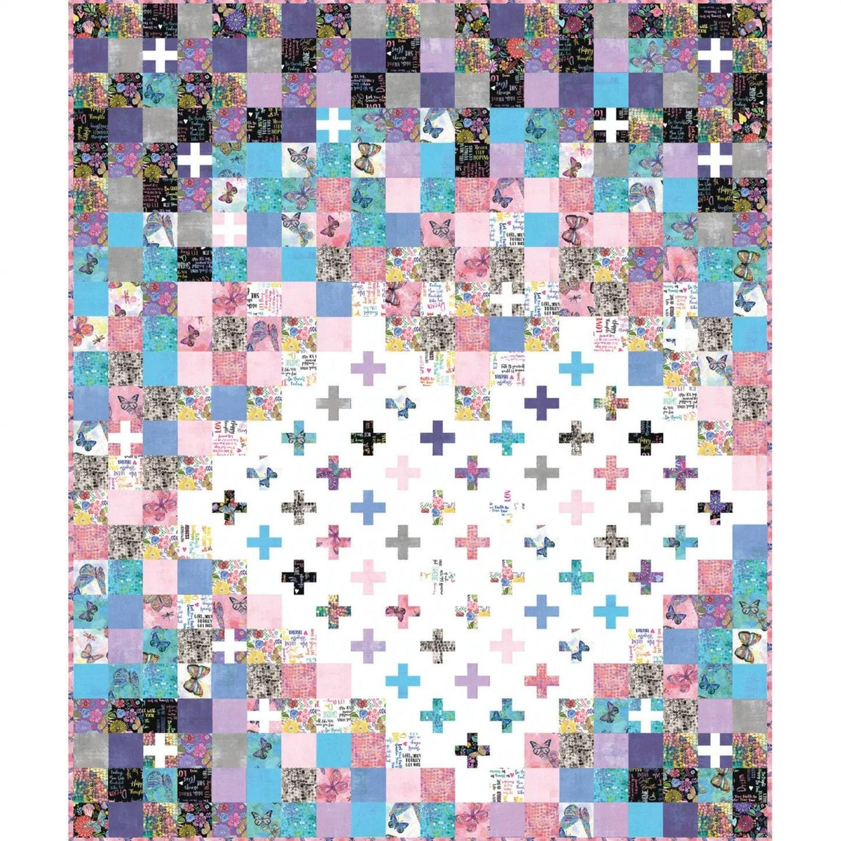 Cotton Street Commons Just Add Love Quilt Pattern Finished Size 70”x84”