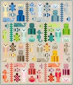 Elizabeth Hartman Awesome Ocean Quilt Pattern - 2 Size Variations Per Pattern