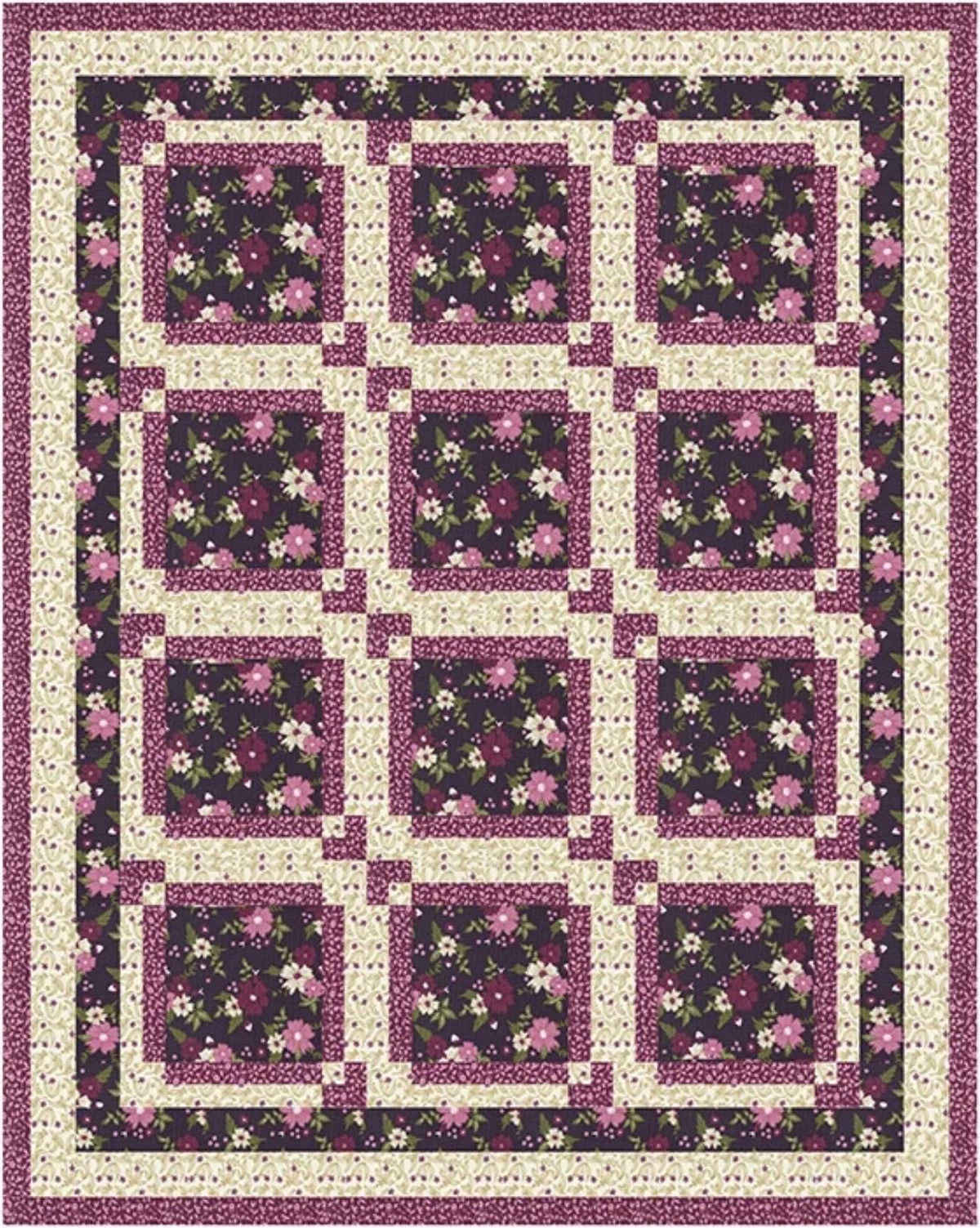 Fabric Cafe Sugar Pie Quilt Pattern Finished Size 43”x54”