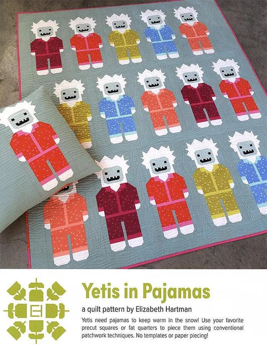 Elizabeth Hartman Yetis in Pajamas Quilt Pattern EH-081 - 3 Size Variations Per Pattern