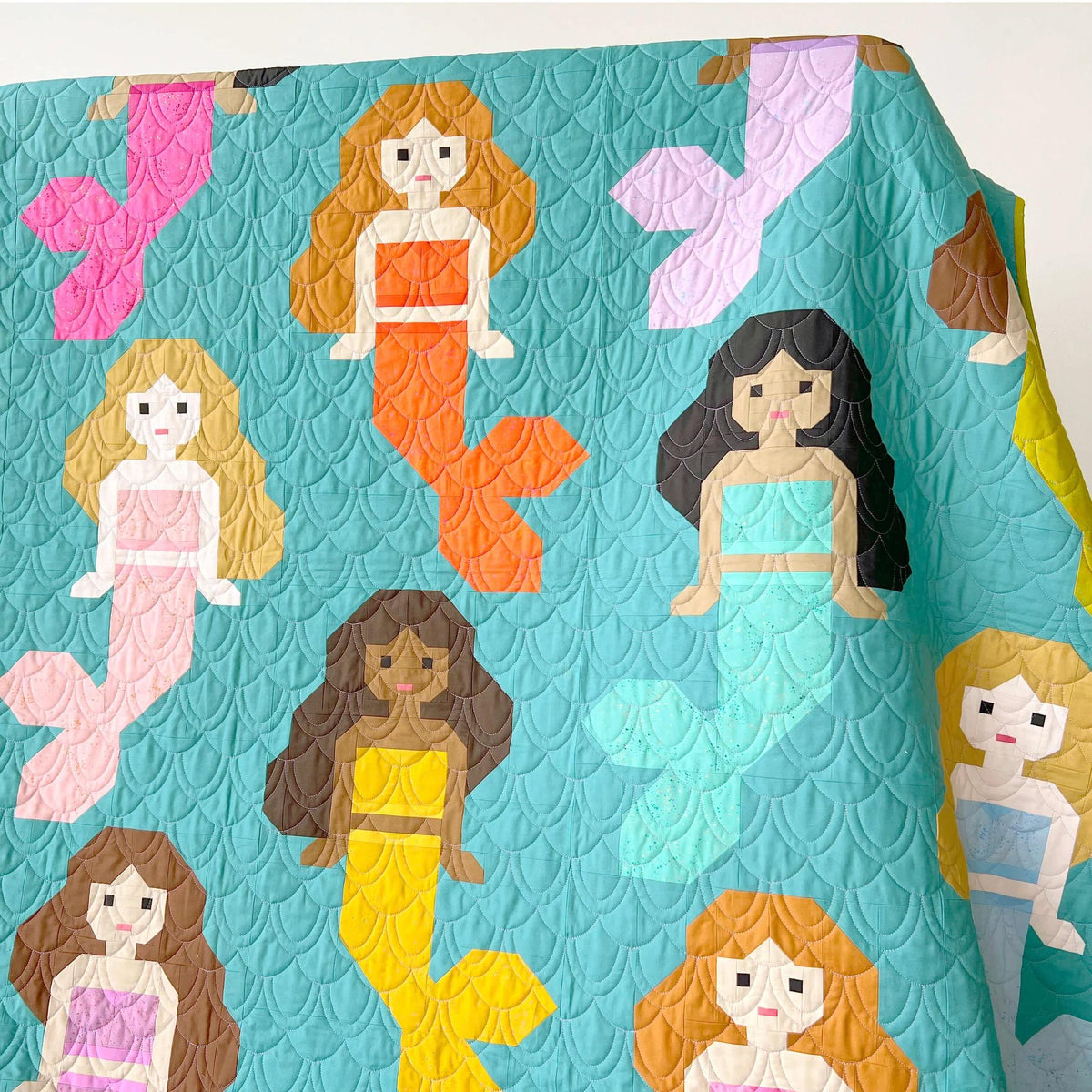 Elizabeth Hartman Mermaids Quilt Pattern EH-082 - 2 Size Variations Per Pattern