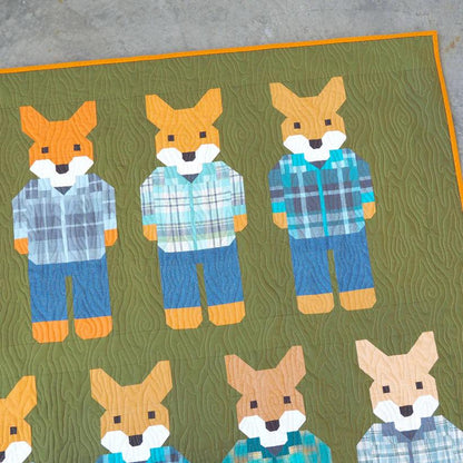 Elizabeth Hartman Foxes in Flannels Quilt Pattern EH-080 - 4 Size Variations Per Pattern