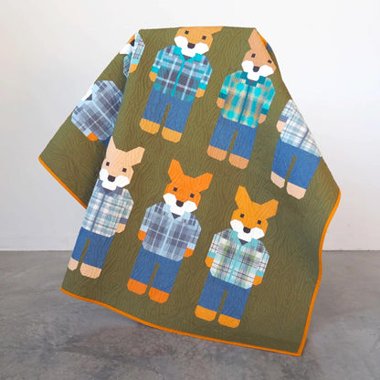 Elizabeth Hartman Foxes in Flannels Quilt Pattern EH-080 - 4 Size Variations Per Pattern