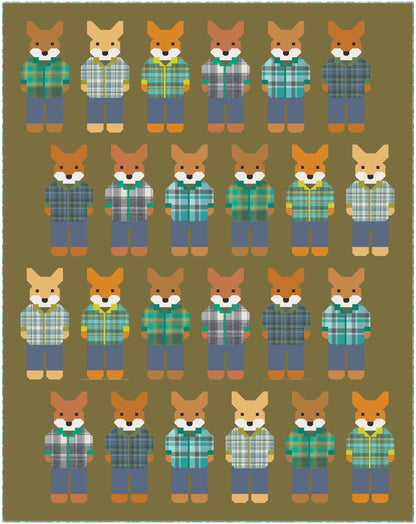 Elizabeth Hartman Foxes in Flannels Quilt Pattern EH-080 - 4 Size Variations Per Pattern