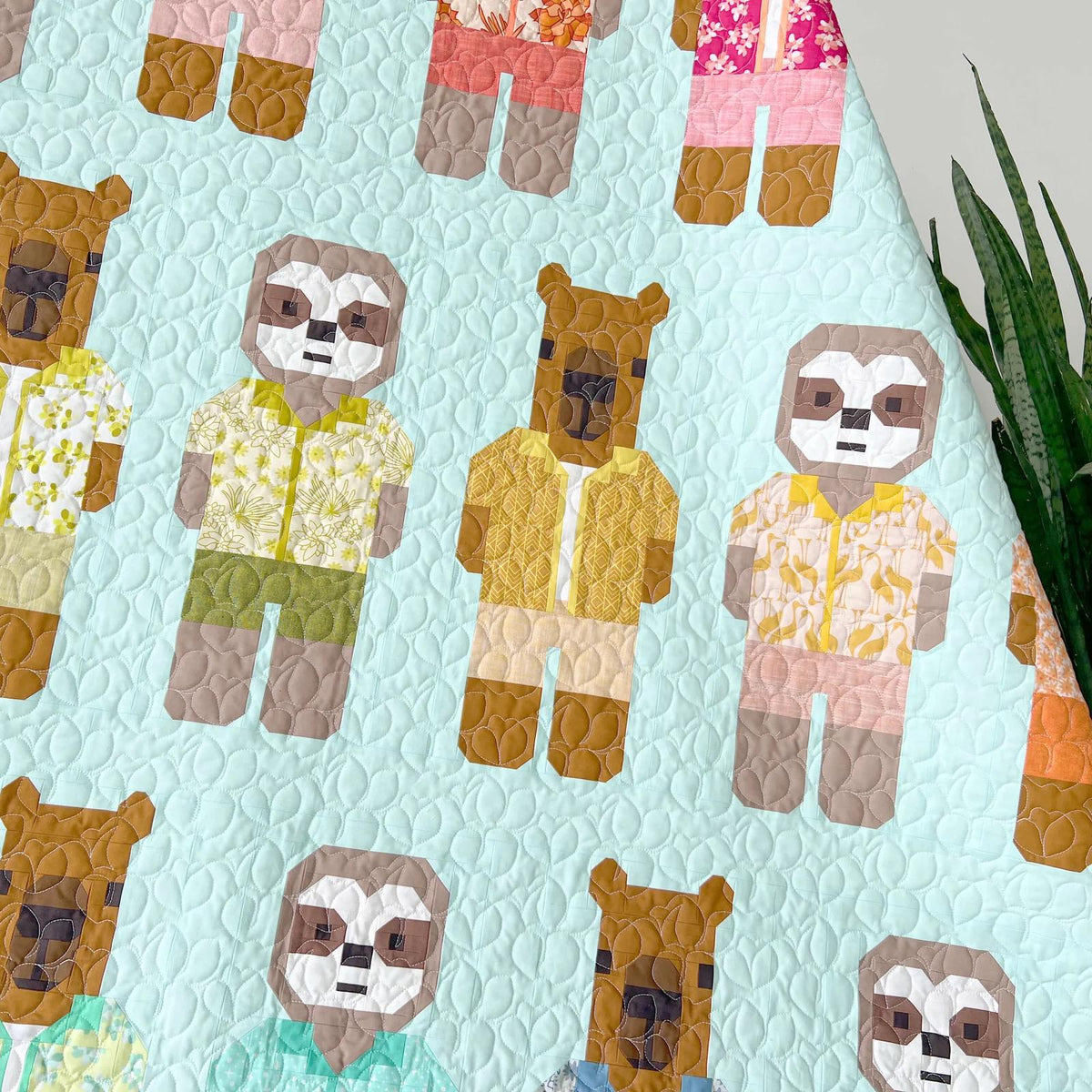Elizabeth Hartman Capybara & Sloth Quilt Pattern EH-079 - 3 Size Variations Per Pattern