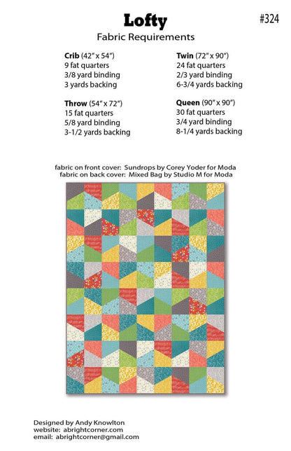 A Bright Corner Lofty Quilt Pattern - 4 Size Variations Per Pattern