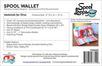 Bosal Spool Wallet Pattern and In-R-Form Single Sided Fusable Interfacing Finsihed Size: 6"x8"