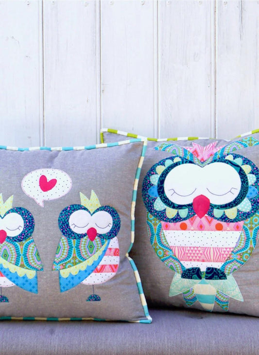 Claire Turpin Night Owls Applique Cushion Pattern -2 Size Variations Per Pattern