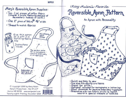 Mary Mulari Designs Reversible Apron Pattern