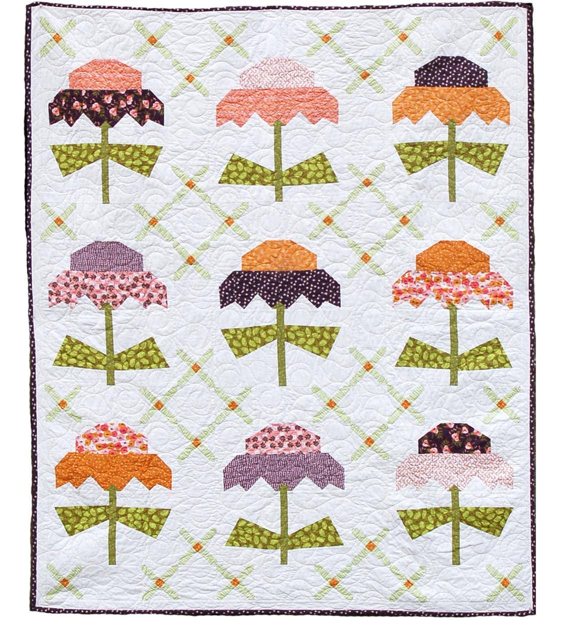 Cotton Street Commons Pilley Posey Quilt Pattern Finished Size 67”x80”