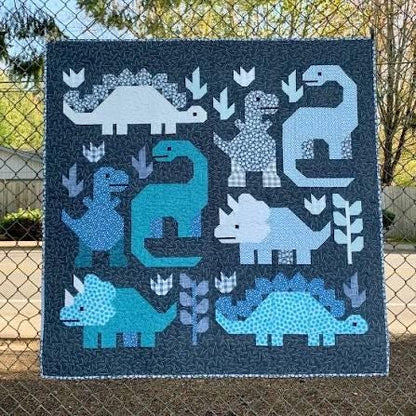 Elizabeth Hartman Dinosaur Quilt Pattern - 2 Size Variations Per Pattern