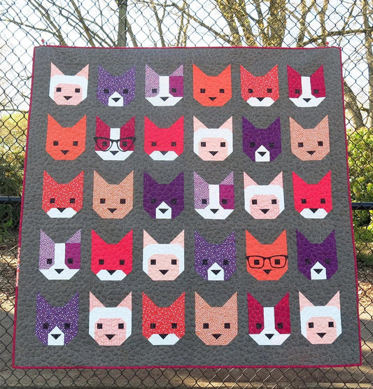 Elizabeth Hartman The Kittens Pattern Finished Size: 66”x66”