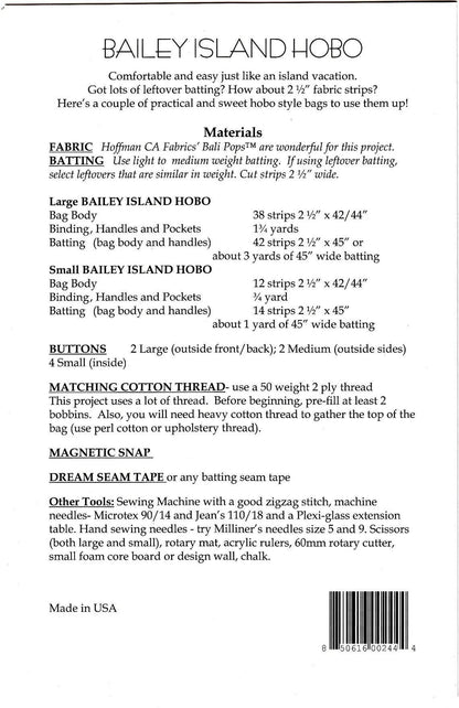 Aunties Two Bailey Island Hobo Bag Pattern AT244