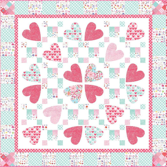 The Whimsical Workshop Burst of Love Quilt Pattern Finished Size: 48"x48"