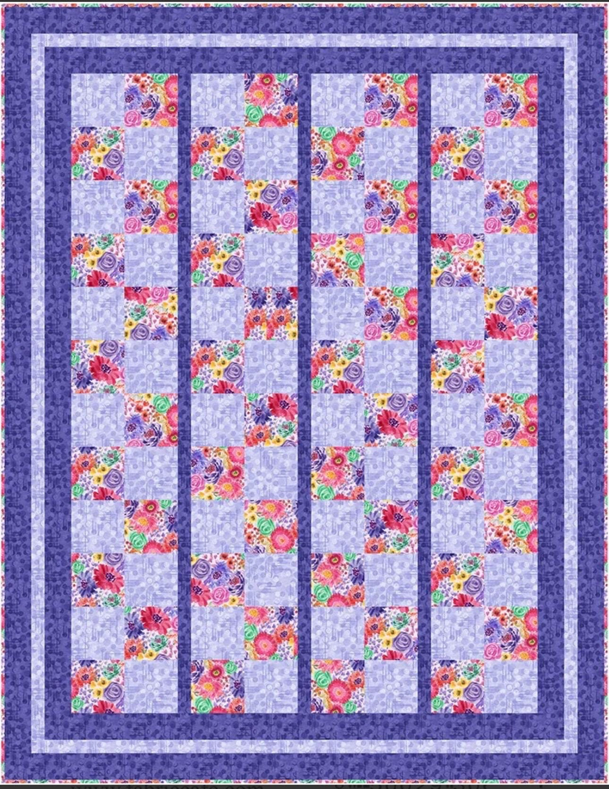 Fabric Cafe Skip To My Lou Quilt Pattern Finished Size 45"x58"