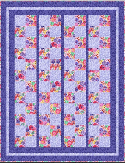 Fabric Cafe Skip To My Lou Quilt Pattern Finished Size 45"x58"