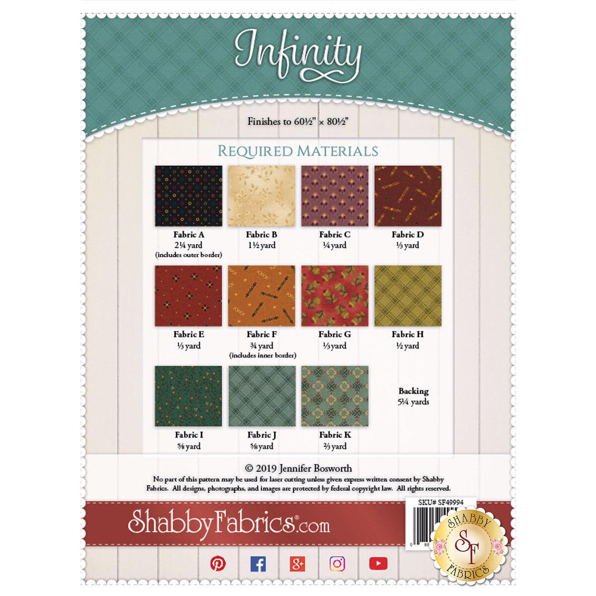 Shabby Fabrics Infinity Quilt Pattern Finished Size: 60.5"x80.5"