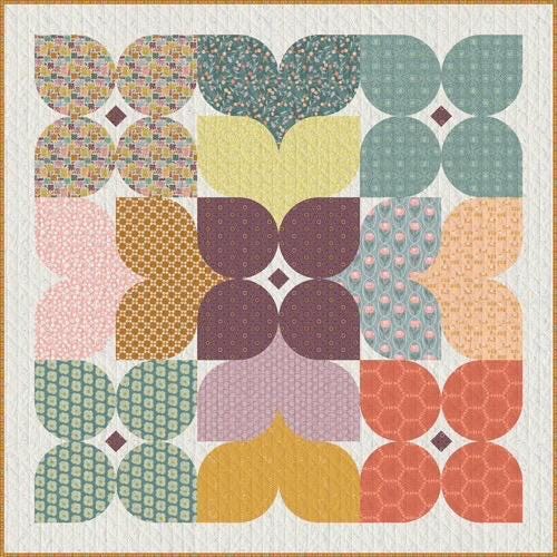 Art Gallery Wild Abundance Quilt Kit Featuring Sewcial Bee Collective GeoBloom Fabric Collection Authentic Premium 100% Cotton Fabrics