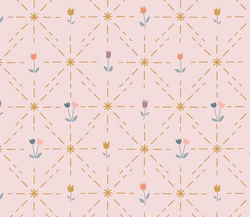 Art Gallery Bloom & Shine Quilt Kit Featuring Sewcial Bee Collective GeoBloom Fabric Collection Authentic Premium 100% Cotton Fabrics