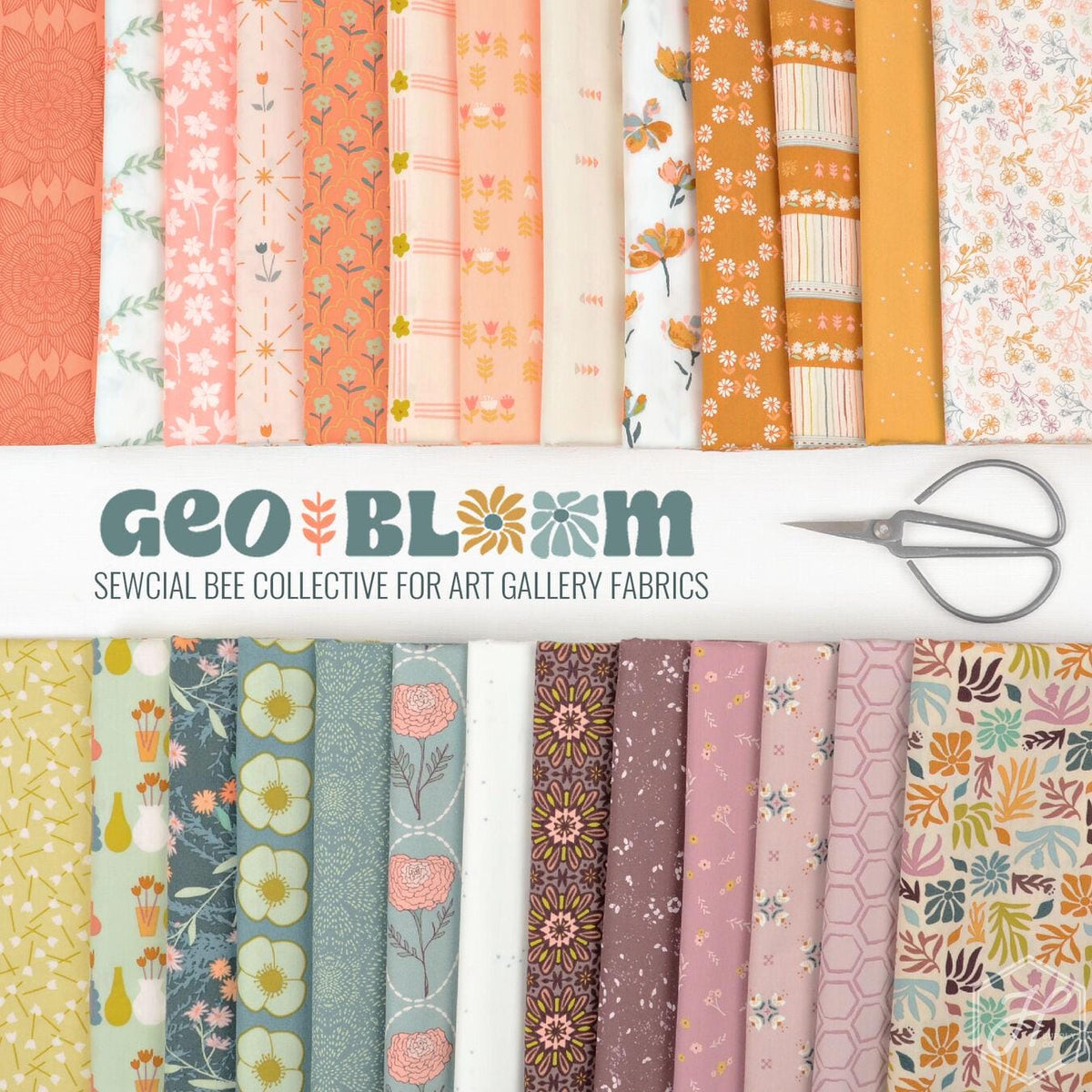 Art Gallery Gradient Garden Quilt Kit Featuring Sewcial Bee Collective GeoBloom Fabric Collection Authentic Premium 100% Cotton Fabrics