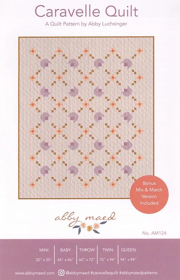 Art Gallery Caravelle Quilt Kit Featuring Sewcial Bee Collective GeoBloom Fabric Collection Authentic Premium 100% Cotton Fabrics